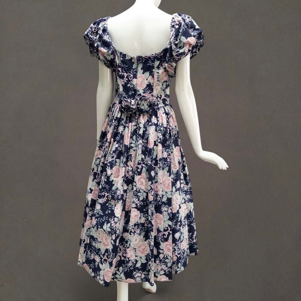 Vintage Jessica McClintock‎ 1980s cottagecore puff sleeves dress with crinoline - Picture 3 of 9